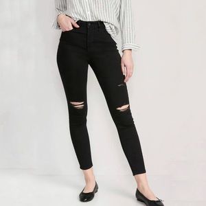 High-Waisted Rockstar Super-Skinny Distressed Jean